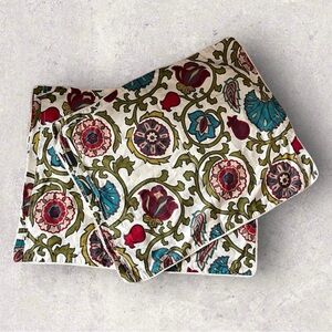 Cynthia Rowley Cotton Watercolor Floral Patterned Pillow Sham Covers Set of Two